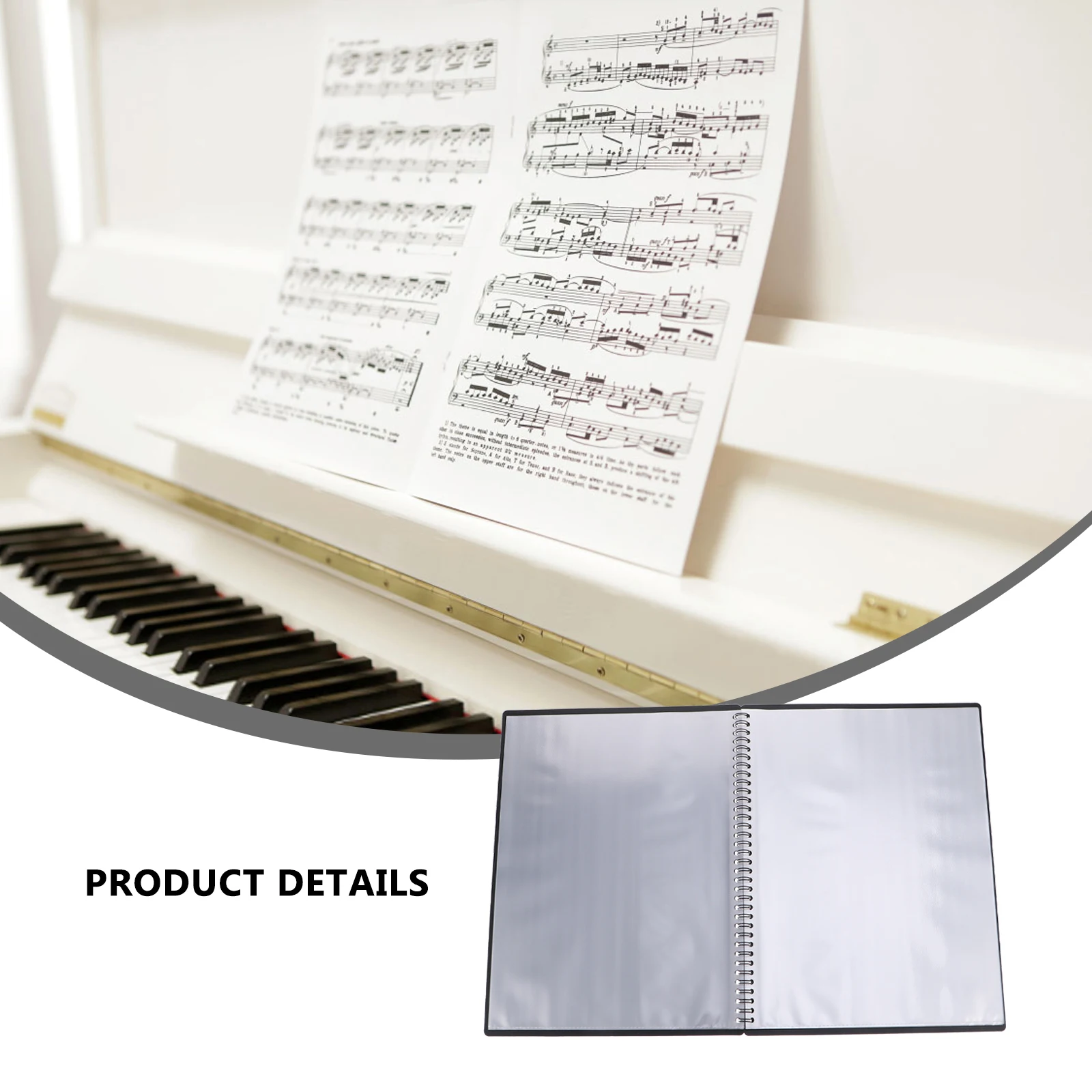 

A4 Music Folder File Storage Waterproof Sheet Music Holder Sturdy Ring Binder For Guitar Accessories Portable Document
