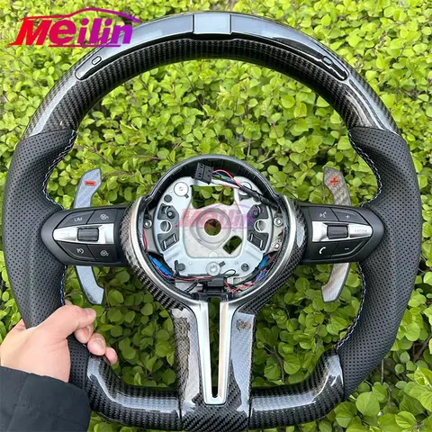 탄소 섬유 LED 스티어링 휠 BMW X3 X4 X5 M2 M3 M4 M5 M8 F06 F07 F10 F12 F15 F16 F20 F22 F30 F31 F32 F80 F82 E90 E91 E92