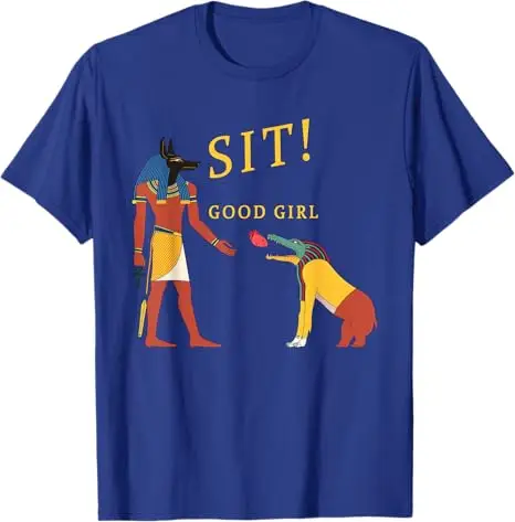 Anubis and Ammit Funny Egyptian Mythology T-Shirt Y2k Humor Funny Streetwear Clothes for Women Men Novelty Personalized Tee Gift