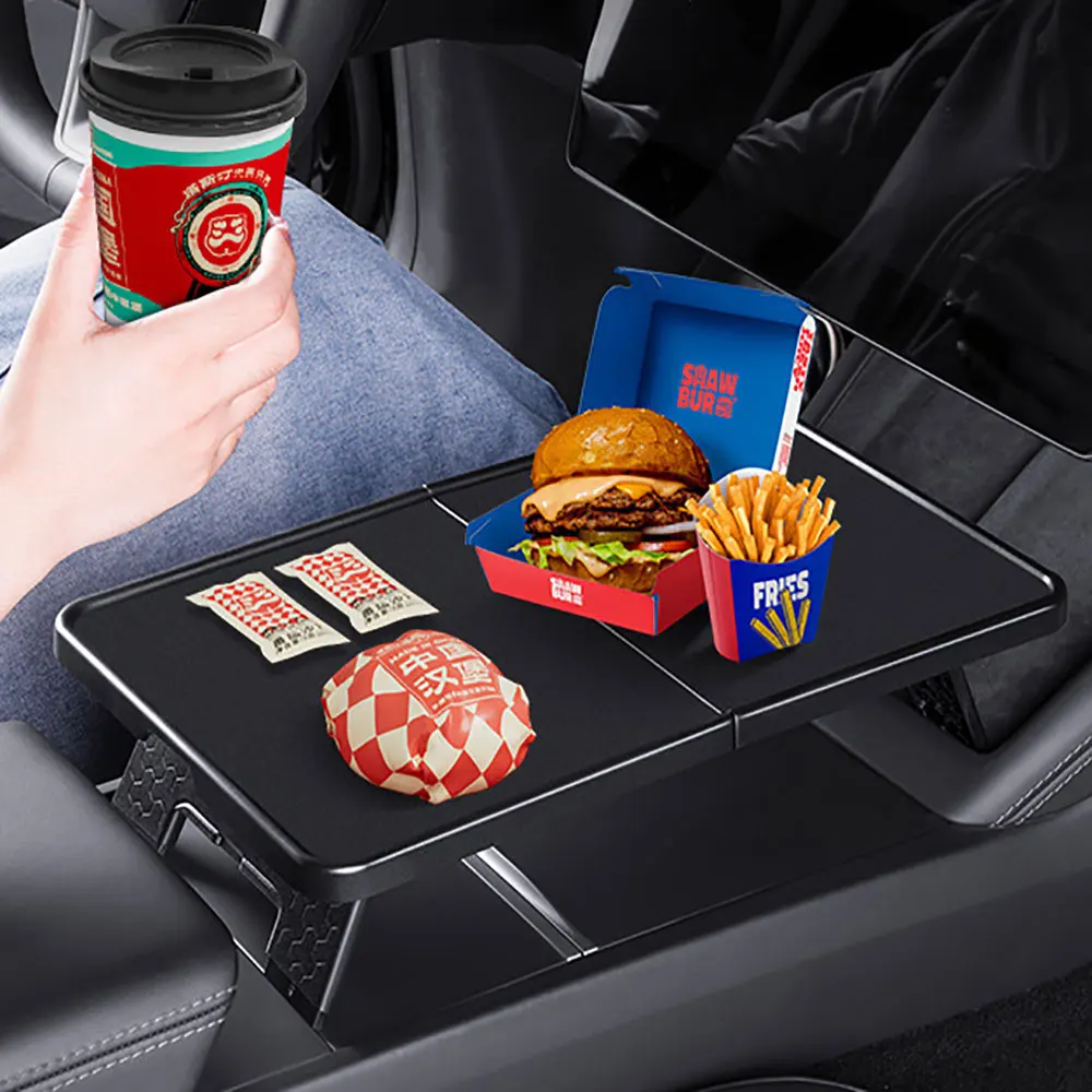 

For Tesla Model Y Model 3 2020 to 2024 Foldable Eating Food Table Tray Center Console Organizer for Road Trips Autopilot