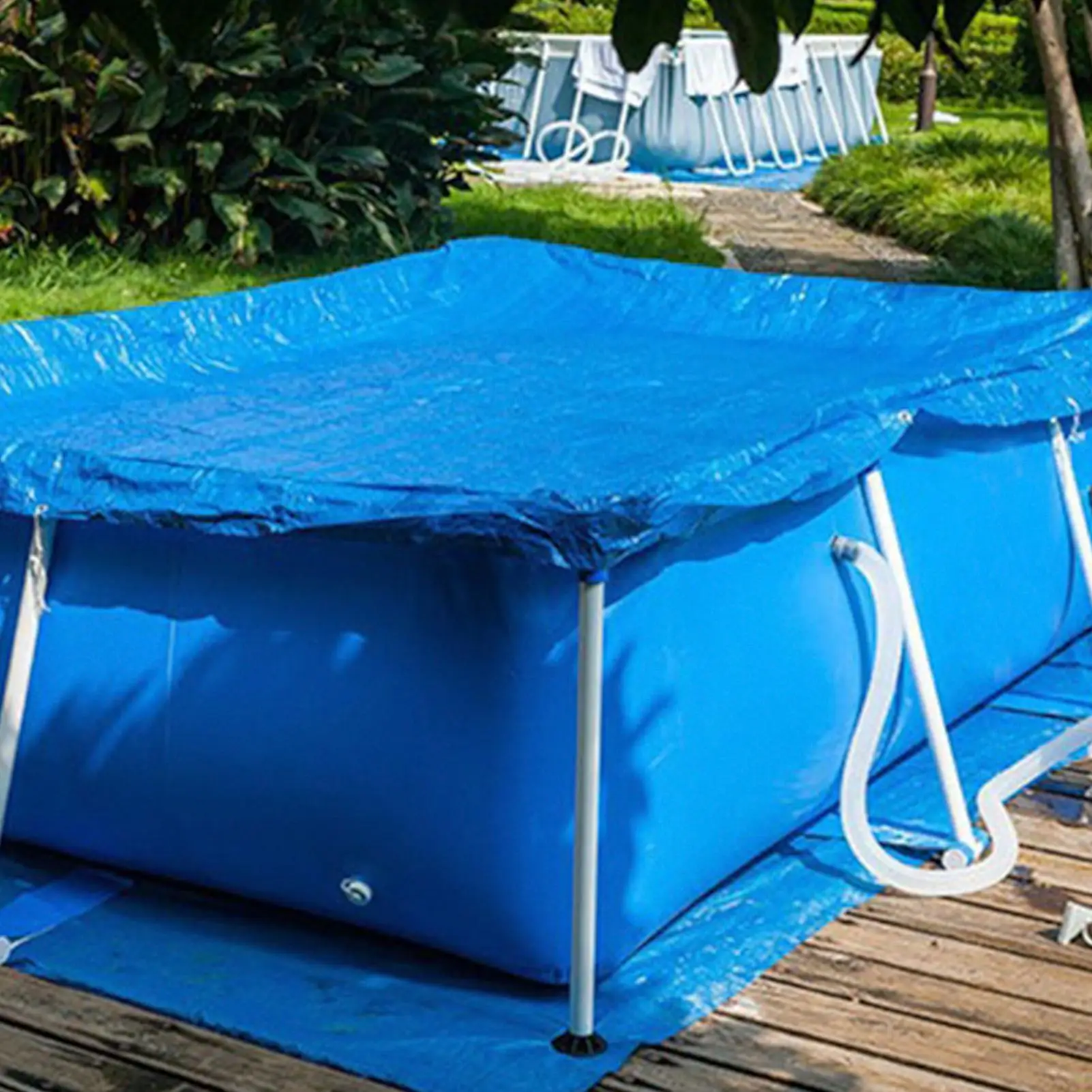 Rectangular Pool Covers Heavy-Duty Pool Cover Reinforced Weatherproof for Home Spa Bath Center Hotel Water Park