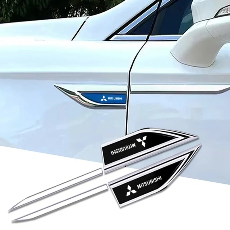 

Car Fender Side Blade Badge Car Body Protective Metal Sticker for Mitsubishi Logo ASX Ralliart Outlander Lancer Pajero Eclipse G
