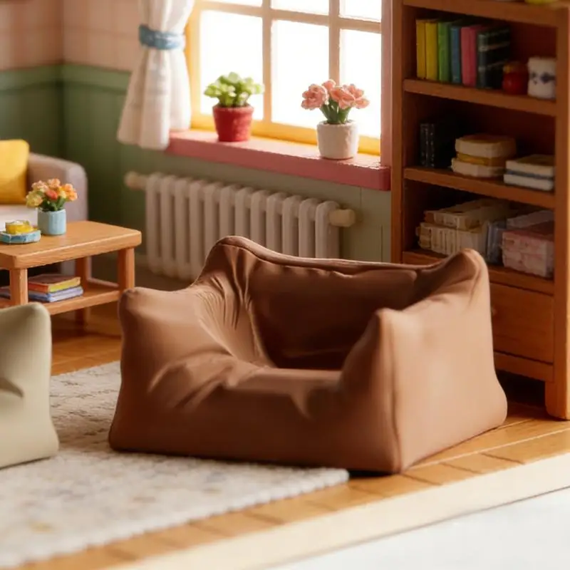 SU Miniature Sofa Model 1/12 Dollhouse Furniture Lazy Sofa Ornament Dollhouse Decor Accessories Micro Scene Photography Props