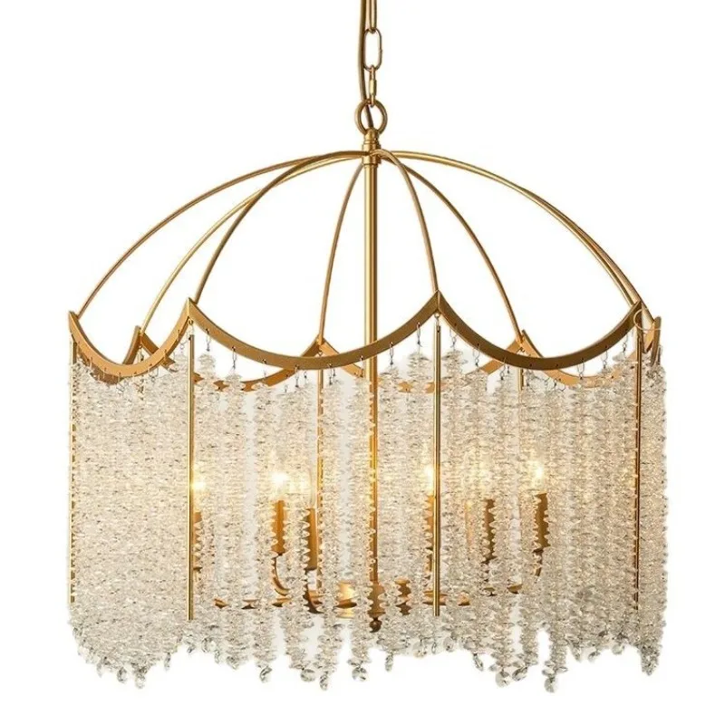Bedroom room lights, French light luxury villa retro, lamps and lanterns c
