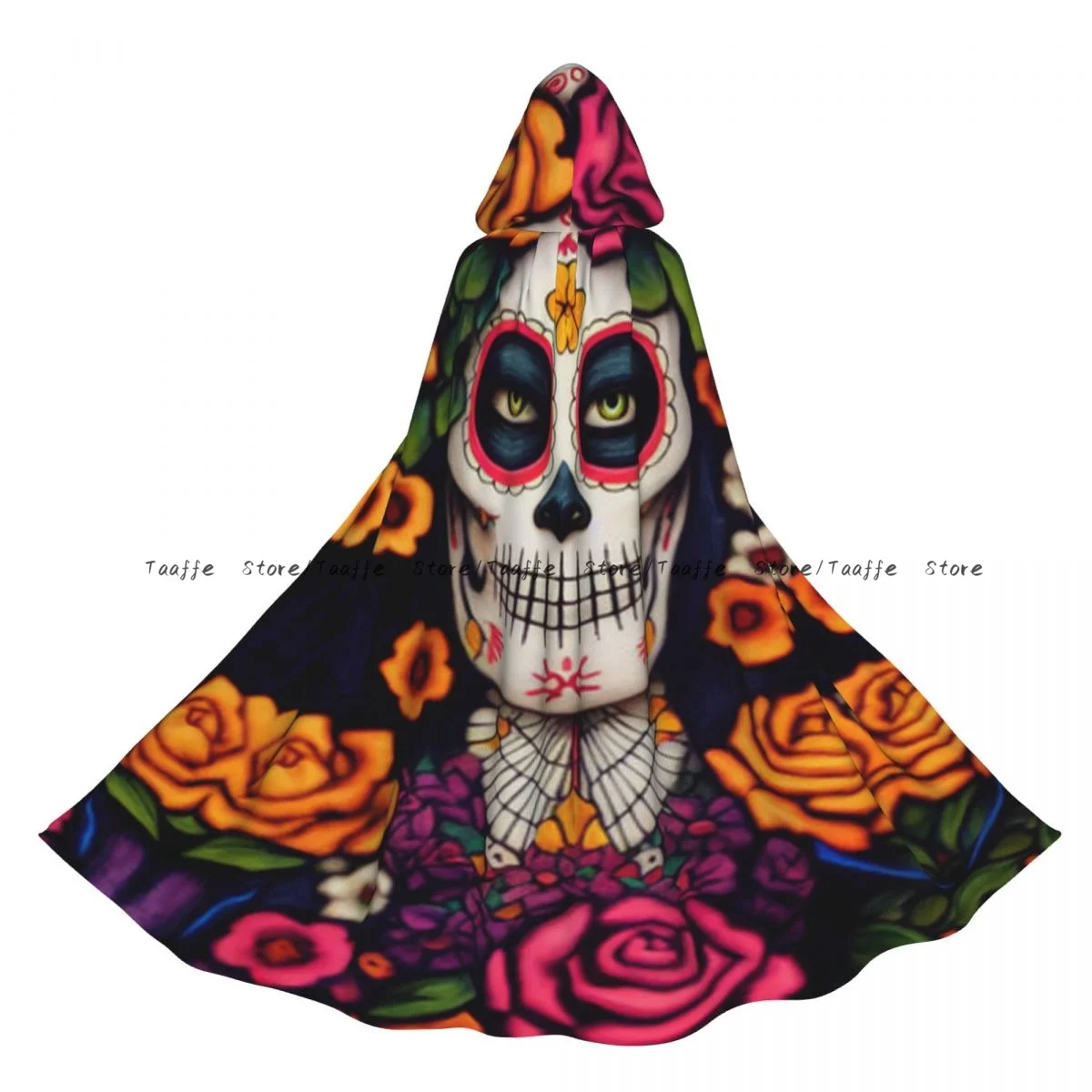 

Day Of The Dead Witch Cloak Halloween Cosplay Costume Adult Unisex Cloak Retro Ages Cape