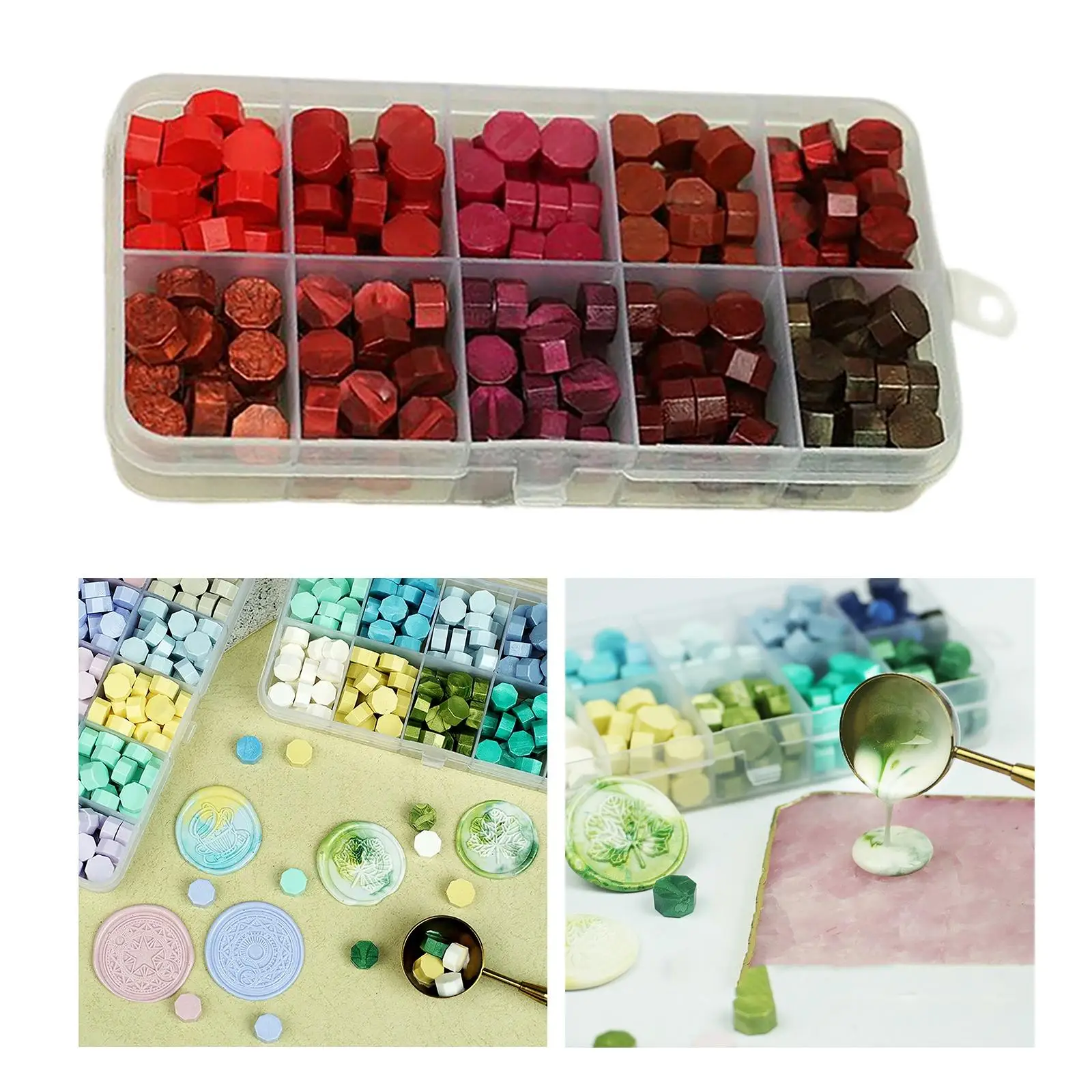 Confezione da 2-6 perline da 200 pezzi perline multicolori fai da te per carte sigillanti per confezioni regalo