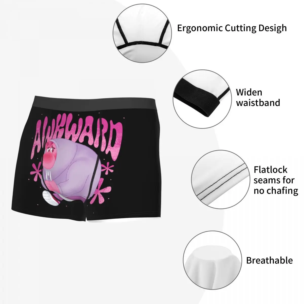 Sempre Awkward Boxers para Homens, Roupa Interior Personalizada, Cuecas Cool, Cuecas Shorts, Inside Out