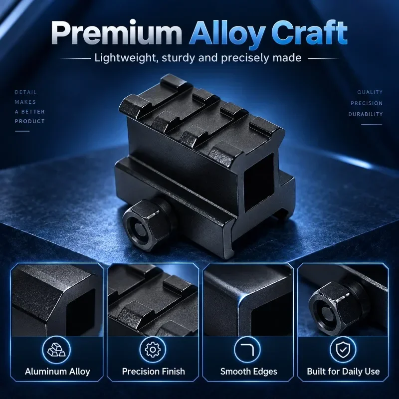 20mm Guide Rail Base 3 Slots Aluminum Alloy Riser Bracket Mounting Fixture Accessory