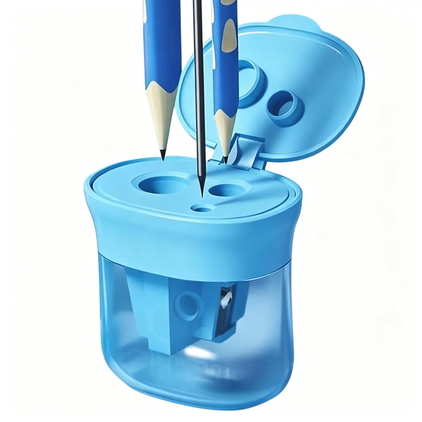 Portable Manual Mini Pencil Sharpener Three-Hole Sharpener for Thick and Thin Pencils Portable Durable Pencil Sharpener