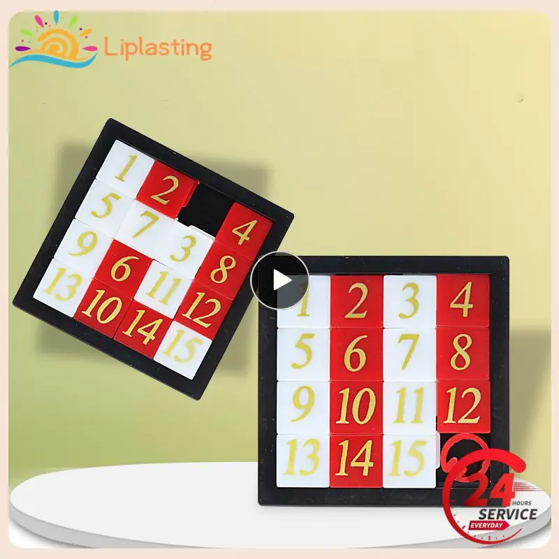 Sliding Puzzle Red Puzzle Early Education Logic Training Digital Slide Toy Huarong Road Thinking Training Puzzle Game White Game