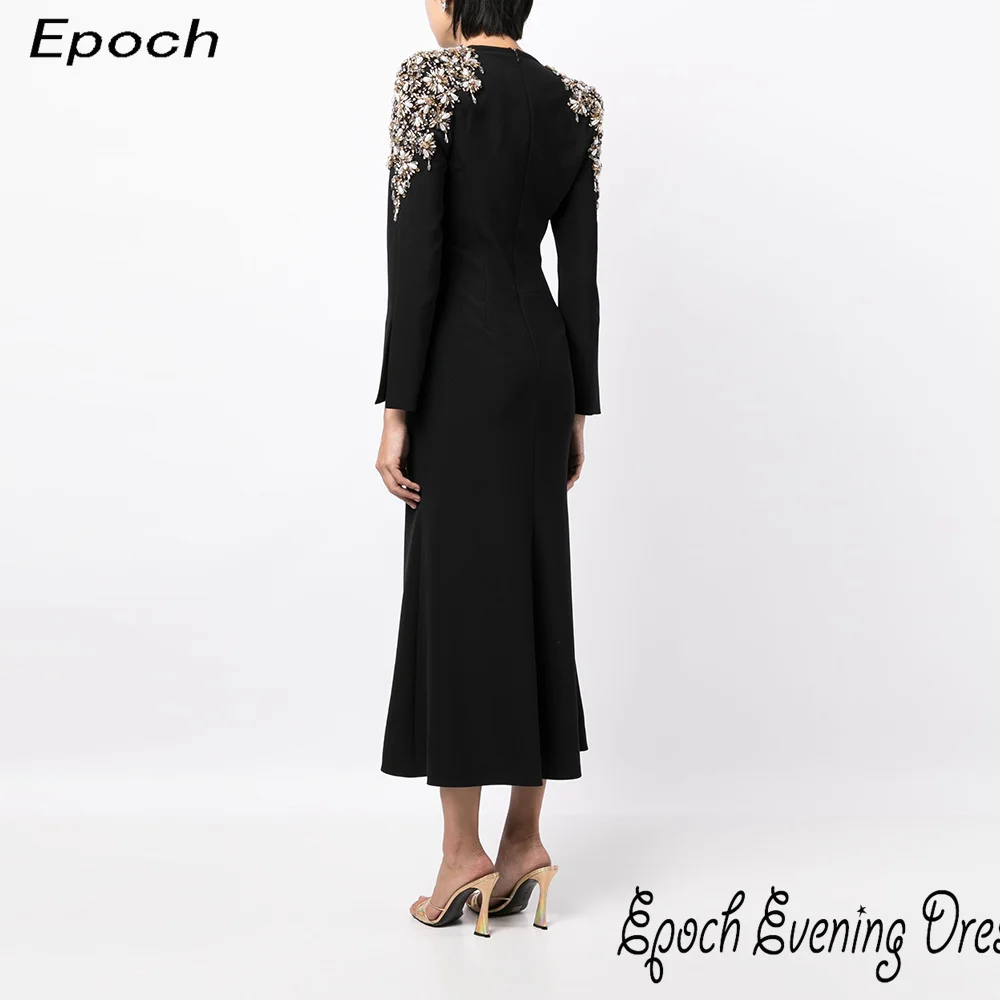 Epoch Long Evening Dress Elegant Crystal Beads Arabia فساتين مناسبة رسمية A-Line V-Neck Famous Cocktail Prom Gown For Women