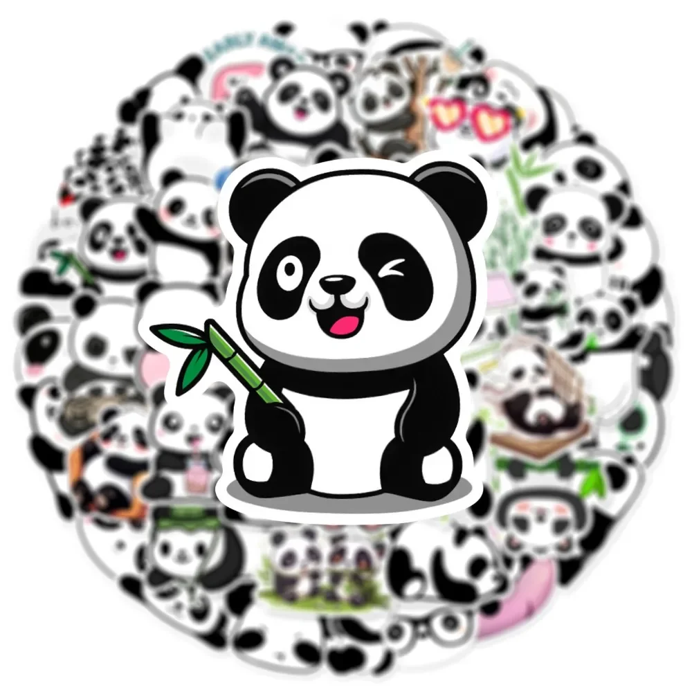 10/25/50 قطعة لطيف الباندا الكرتون ملصقات DIY بها بنفسك السفر الأمتعة دفتر الغيتار المحمول الهاتف القرطاسية زجاجة ماء