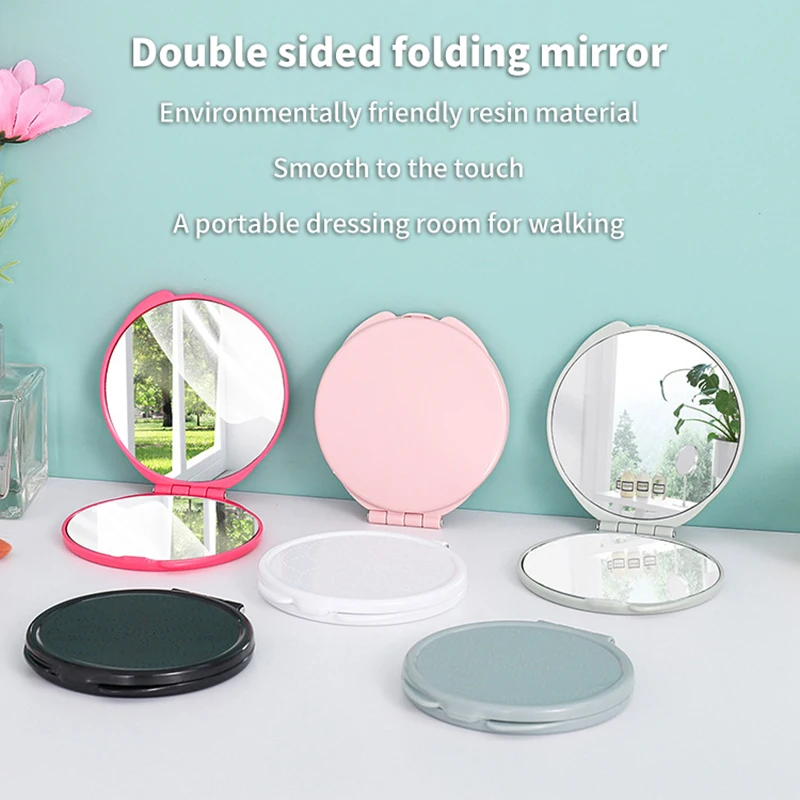 

Handheld Makeup Mirror Double Sided Mini Portable Pocket Folding Round Makeup Mirror For Travel Beauty Cosmetic Tool