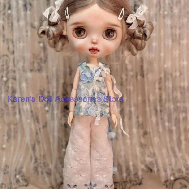 

2pcs leisure design floral Top + Pants for Landoudou/Blythe/ob22/ob24 Doll