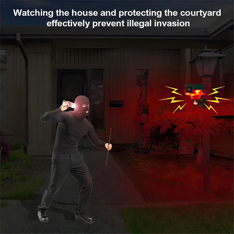 Y42A-พลังงานแสงอาทิตย์อินฟราเรด ALARM Motion Sensor Detector กันน้ํากลางแจ้งสัตว์ Repeller Security ALARM 129Db สุนัข Barking