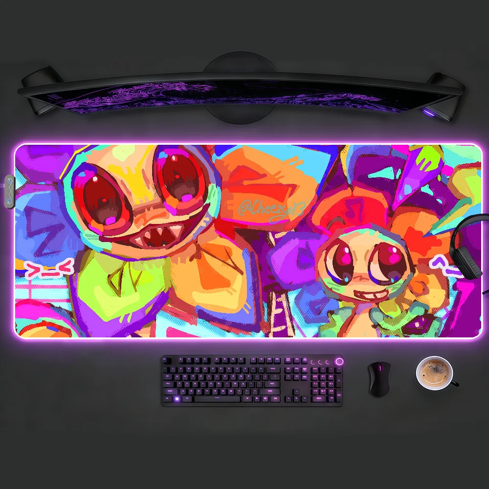 D-Dandys W-WorldS Mouse Pad RGB LED Non-slip Desk Mat Rubber Gaming Accessories Large XXL Computer Office Keyboard Carpet