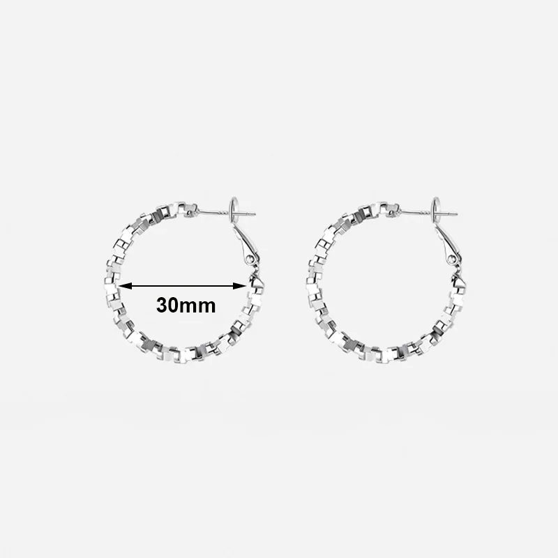 Real 925 Sterling Silver Broken Silver Blocks Hoop Earrings For Women Classic Fine Jewelry Light Luxury Geometric Accessories
