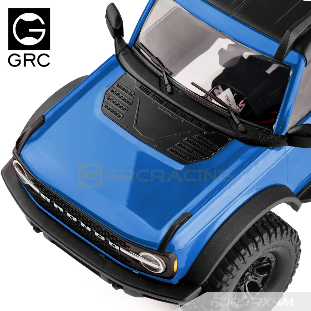 Decorazione del cofano Simulazione in acciaio inossidabile in stile F Guscio per auto Foglio protettivo in metallo G179fs per 1/18 Traxxas Trx-4m Bronco Trx4m