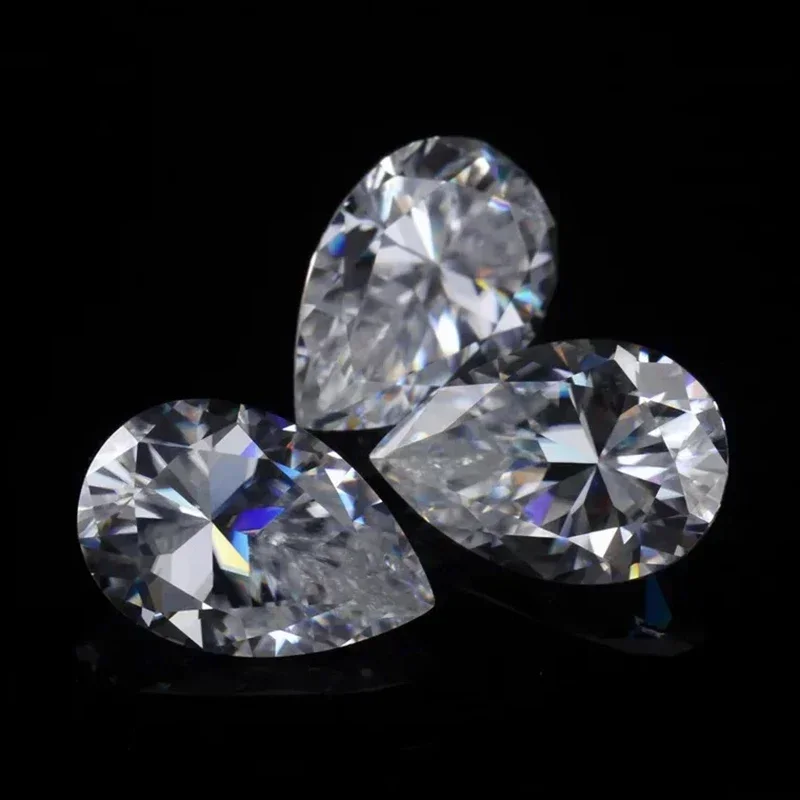 Moissanite Loose Stone Top D Pear Cut VVS1 Advanced Jewelry Rings Earring Material Pass Diamond Tester With GRA Certificate