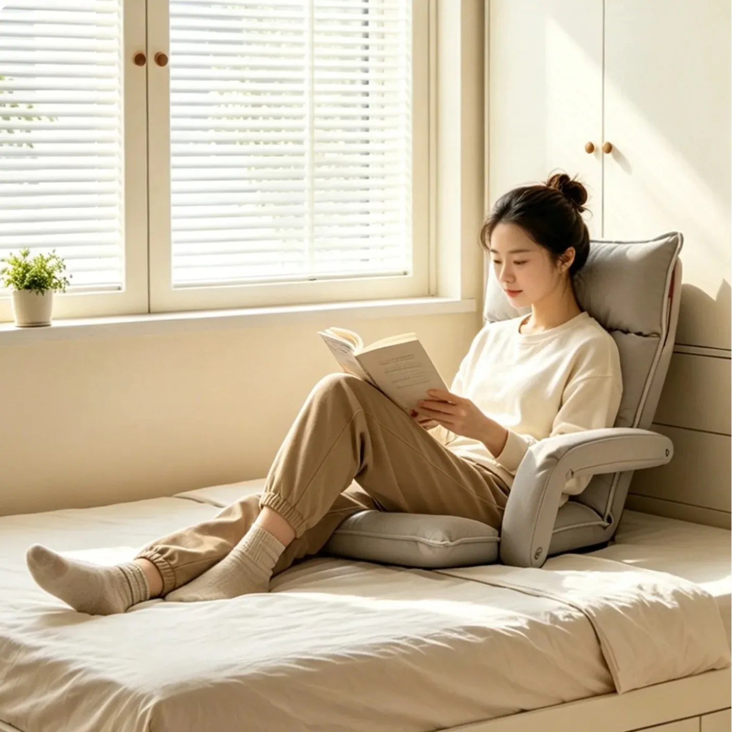 Light luxury tatami single lounge chair, lazy sofa chair, multifunctional folding chair, armchair, leisure backrest chair