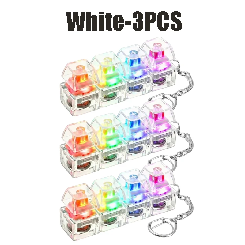 LED-verlichte sleutelhanger met klikbare knop, fidget toy voor stress- en angstverlichting, draagbaar bureau-accessoire, kantoordecoratie, cadeau