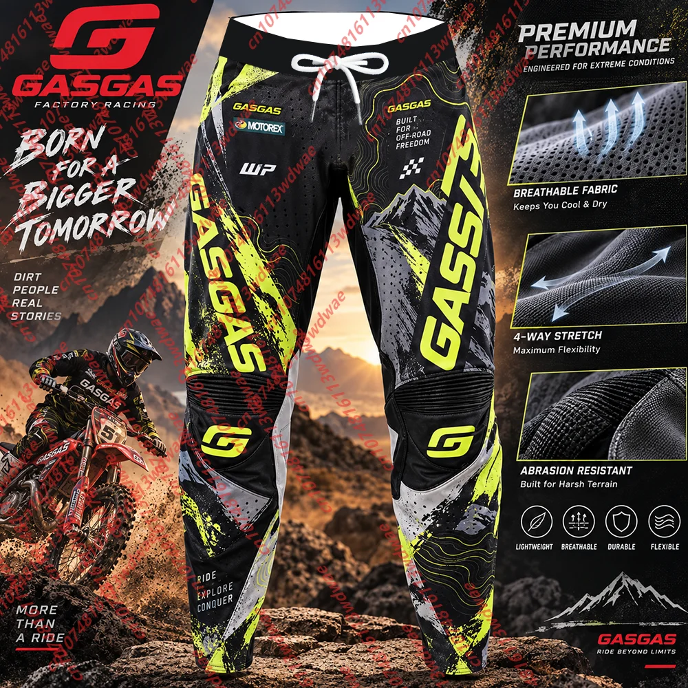 GASGAS Factory Racing MX Motocross-Hose Herren Dirt Bike Off-Road Enduro-Hose Atmungsaktive Motorrad-Abenteuer-Fahrhose