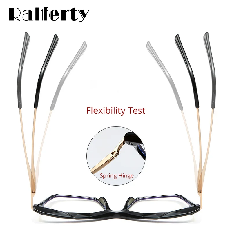 Ralferty 2025 Block Blue Light Reading Glasses Women Cat Eye Glasses Frame Clear Presbyopic Hyperopia Glases Grade +2.0 1.25 0