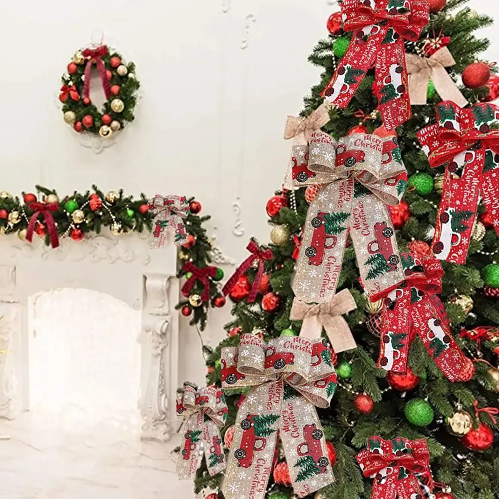 Decorazione del giardino del cortile 5CM 6.3CM 2M Nastro di Natale fatto a mano Corona fai da te Albero di Natale Nastro Mestiere Fiocco Imitazione Nastro di canapa Festa