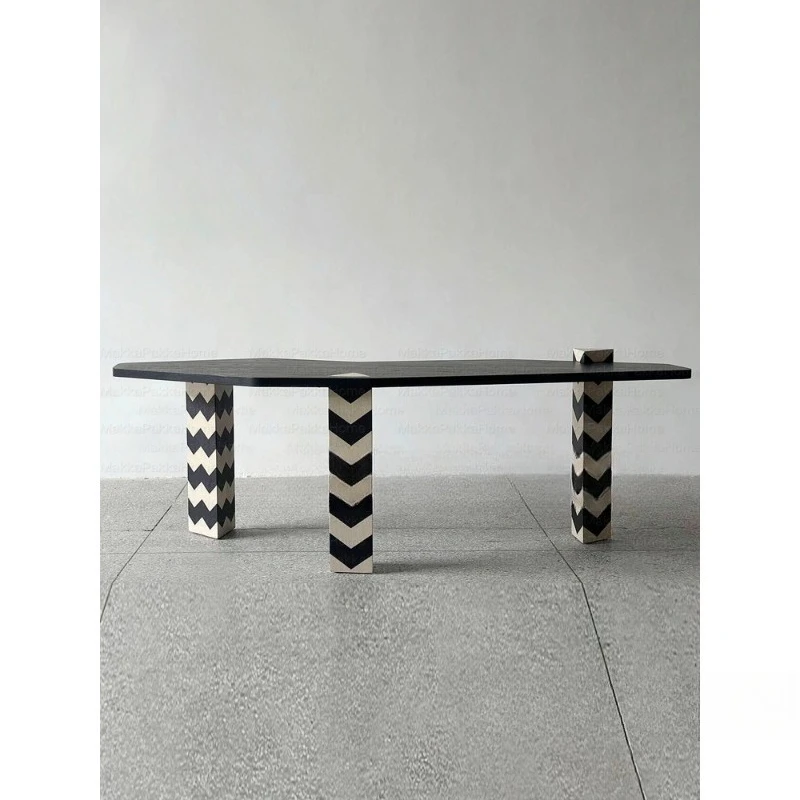 Creative zebra striped solid wood desk modern simple home special-shaped irregular desk