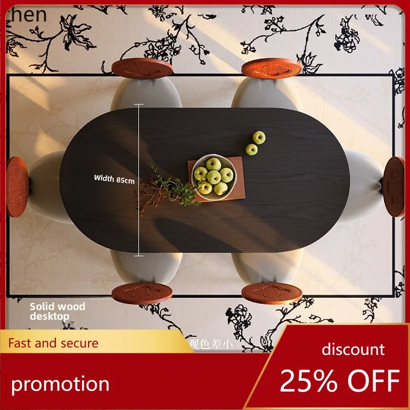 

HXL solid wood dining table high sense living room dining table antique oval dining table