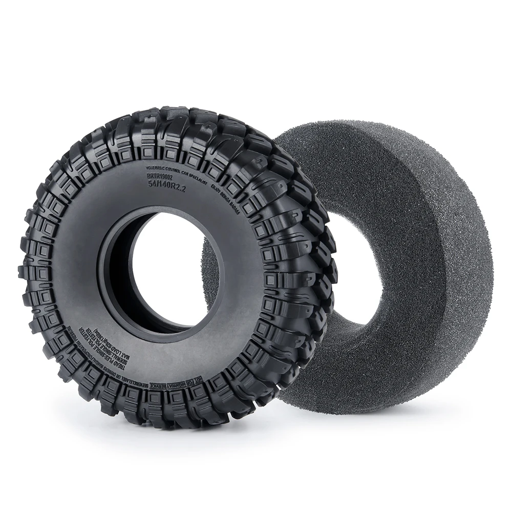 AXSPEED 2.2inch 140mm Beadlock Rubber Tires Tyres with Foam for Axial SCX10 Wraith TRX-4 1/10 RC Rock Crawler Car Parts