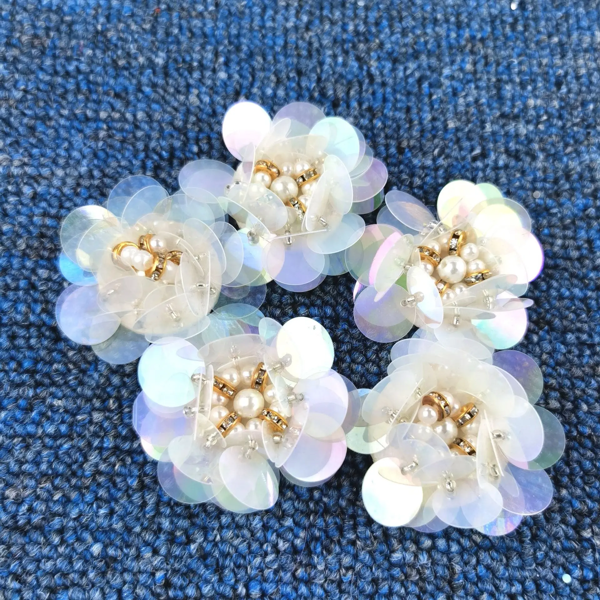 

100pcs wholesale New bead nail bead diamond flower centerpiece patch for clothing women's patch decal decoration DIY