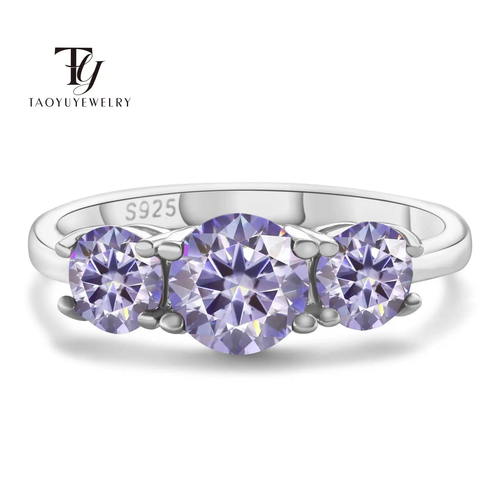 Luxury  925 Sterling Silver  Ring  For Charm Lady With 2 Carat Red Color Moissanite Pass Diamond Test Wedding Fine Jewelry Gift
