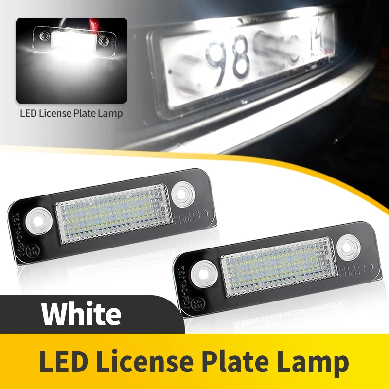 

2PCS Rear LED License Plate White Lamp Bulb For Ford Fiesta Fusion 2001.11-up For Ford Mondeo MK2 1996.08-2000.09 OEM# 1332916