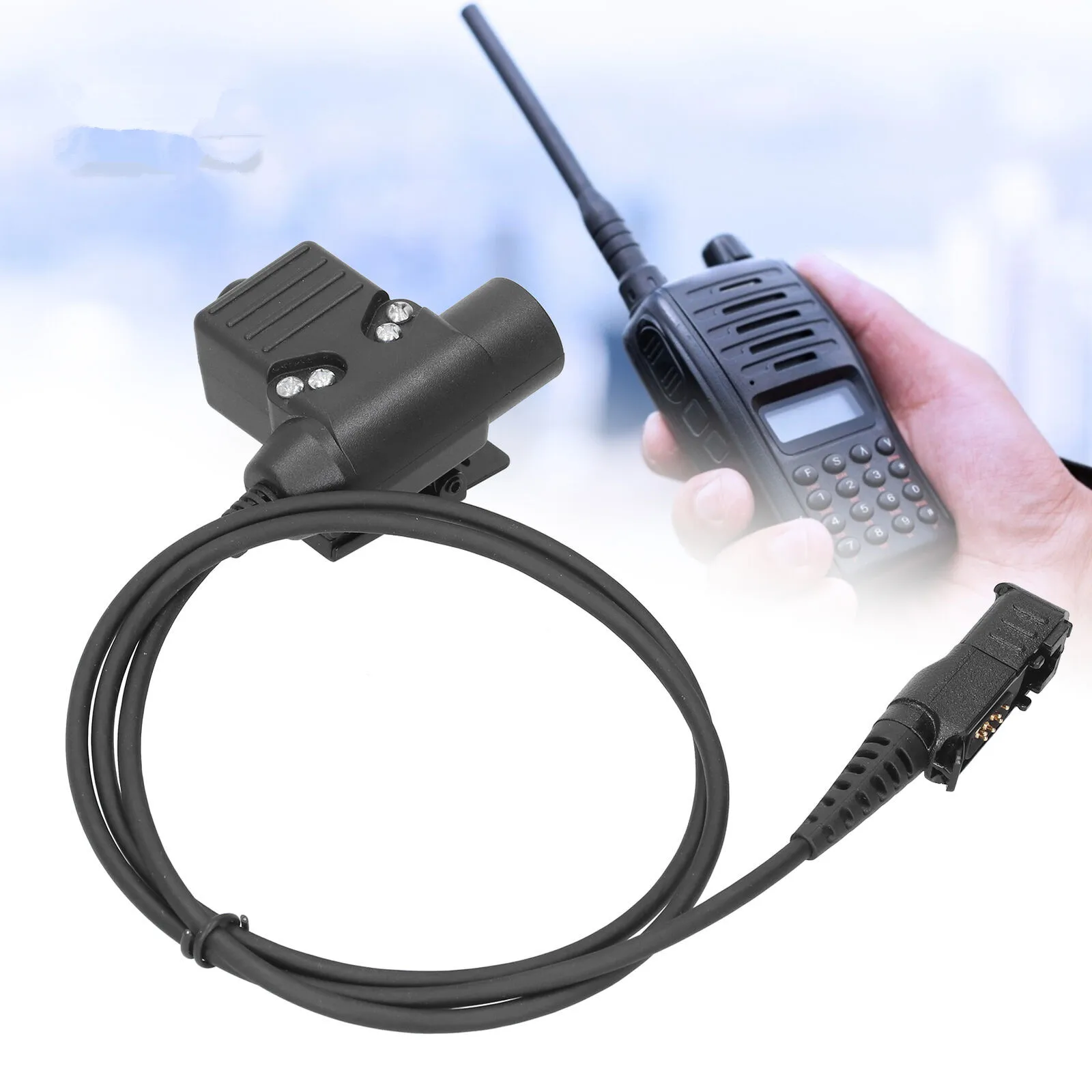 80cm Lightweight Metal+ABS PTT Adapter Connecter Cable Cord For Motorola Radio P6600 6620 Headset For DEP550/DEP570