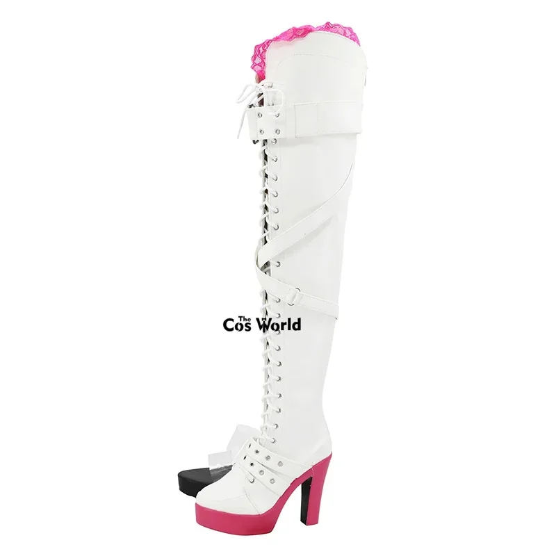 VOCALOID 2025 레이싱 미쿠 애니메이션 맞춤형 코스프레 하이힐 신발 부츠