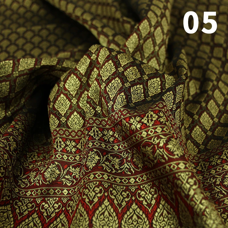 50x100cm Southeast Asian Style Brocade Fabric Dai Ethnic Thai Traditional Costume Fabric For DIY Sewing Thailand Dai Skirts