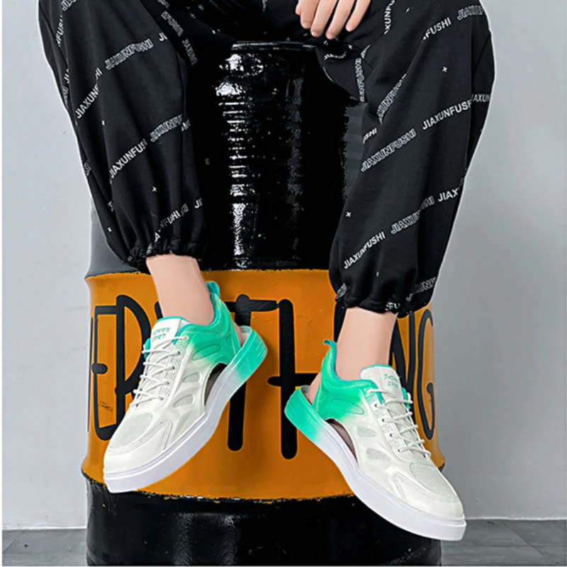 New Hole Shoes Men's Non-slip Summer Baotou Lazy Half Slippers Men's One-pedal Men's Shoes Beach Upstream Shoes.