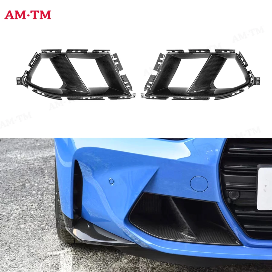 

For BMW M3 M4 G80 G82 G83 2021+ High quality Carbon Fiber Fog lamp frame grill Front Bumper Air Vent Cover Tuyere Body Kit