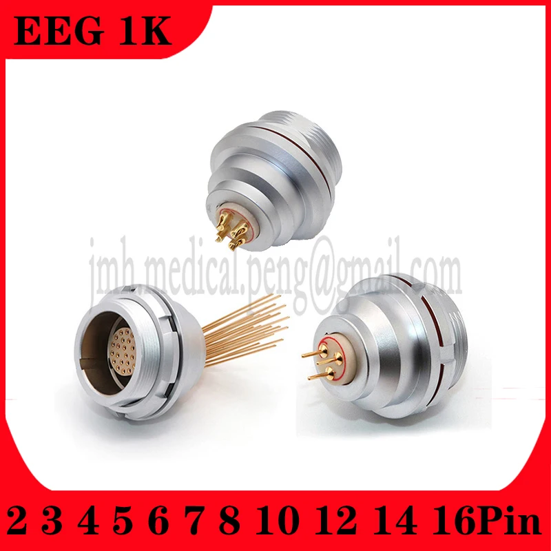 EEG 1K 2 3 4 5 6 7 8 10 12 14 Pin Welding And PC Board Mounting Waterproof Aviation External Nut Fixing Female Socket Connector