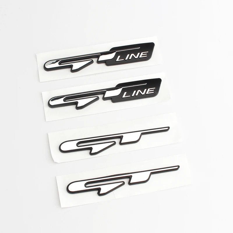 3d ABS Chrome Black Logo GT Line Emblem Car Trunk Badge Adhesive Decal GT Line Sticker Accessories