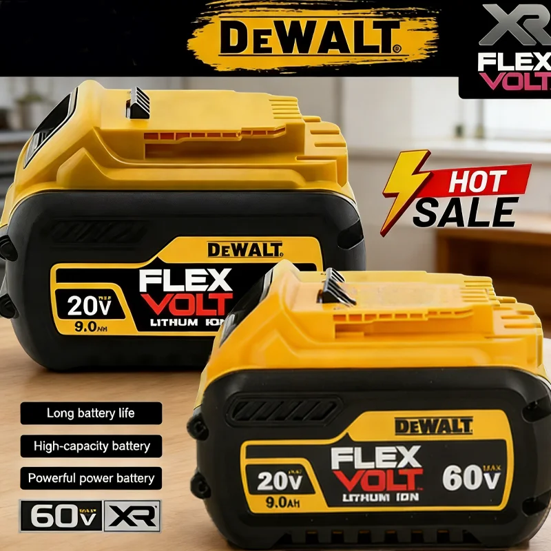 

100% Original DeWalt 20V/60V 9.0Ah MAX Battery Power Tool Replacement For DCB184 DCB181 DCB182 DCB200 Battery.