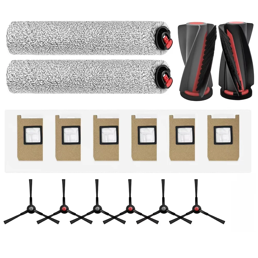 16PCS Replacement Parts Kit for Eufy Omni E28 E25 Robot Vacuum, Roller Brushes, Mop Pads, Dust Bags, Side Brushes