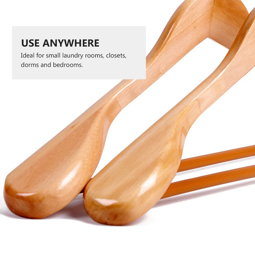 

Thickened Wooden Coat Rack Jacket Wide Hangers Single Sweater for Learher Clothes Drying Pants
