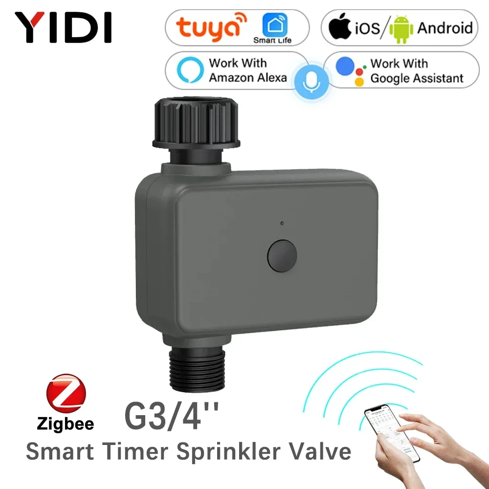 Tuya ZigBee Smart Water Timer Sprinkler Wireless Faucet Tap Valves for Garden Planting Flower Tuya Smart Life App Remote Control