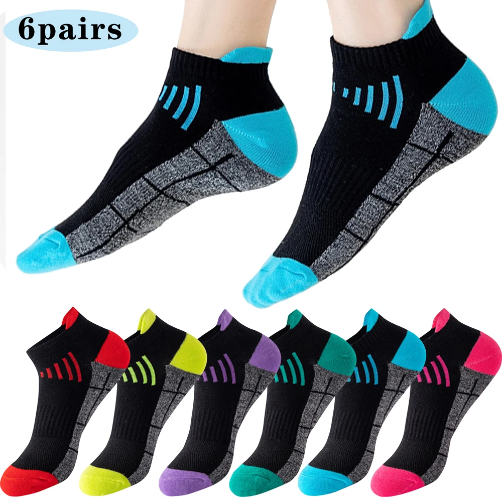 

6 Pairs Women Socks Casual Breathable High Quality Ankle Sock Sports Cycling Running Low Cut Cotton Short Elastic Sox Calcetines