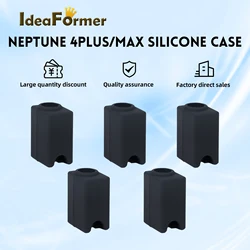 1/3/5pcs Silicone Socks for Elegoo Neptune 4 Plus/4 Max Heater Block Cover Hotend Heat Insulation Black Case 3D Printer