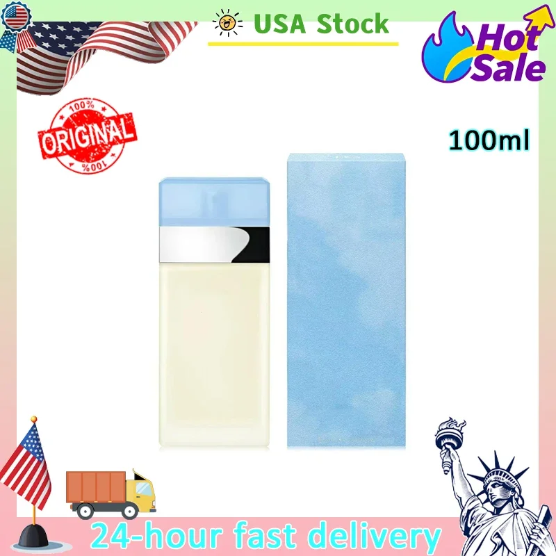 3.4oz / 100ml Light Blue Eau De Toilette- Unisex Fresh Floral Citrus Perfume Fragrance Light Blue Women’s EDT