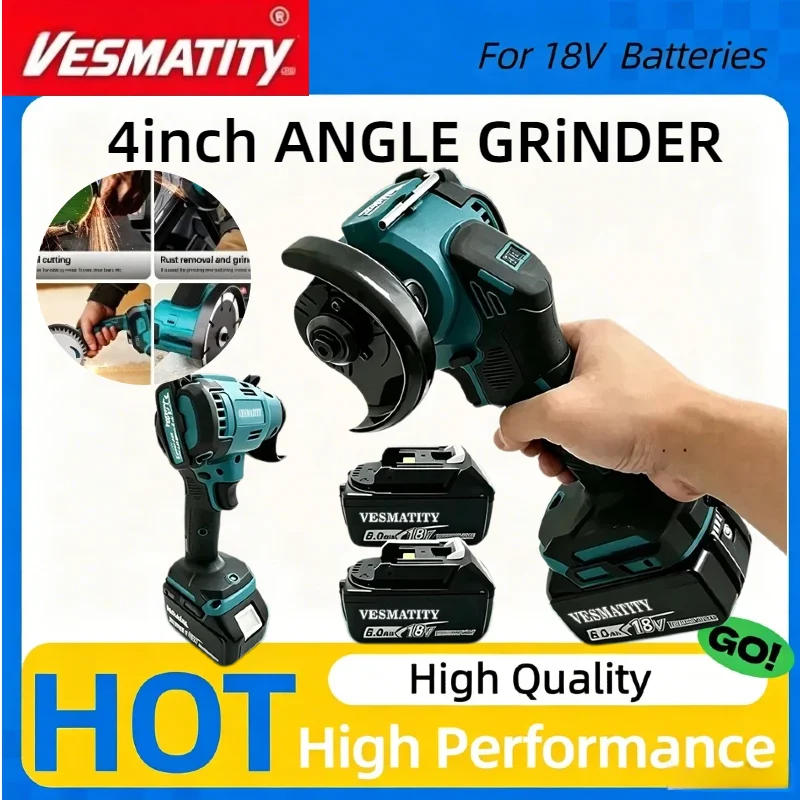 Brushless Mini Angle Grinder With Digital Display Cordless Polishing Grinding Cutting Machine For Makita Battery