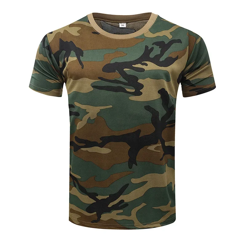 Quick Dry T-shirt Man Tops Forest Camouflage Graphic for Men Clothing Gym Fitness Tee Shirt Casual Comfort Hiking Hunting Shirts